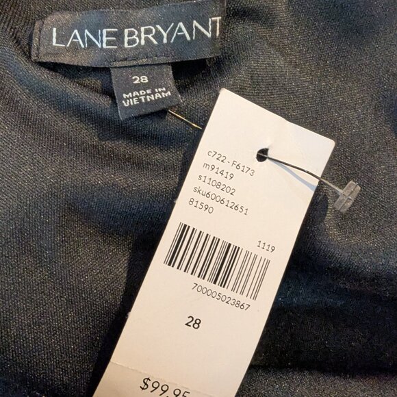 Lane Bryant Dress Black Velvet Blue Sequin Sleeve V-Neck V-Back Size 28 NEW NWT - Picture 9 of 11